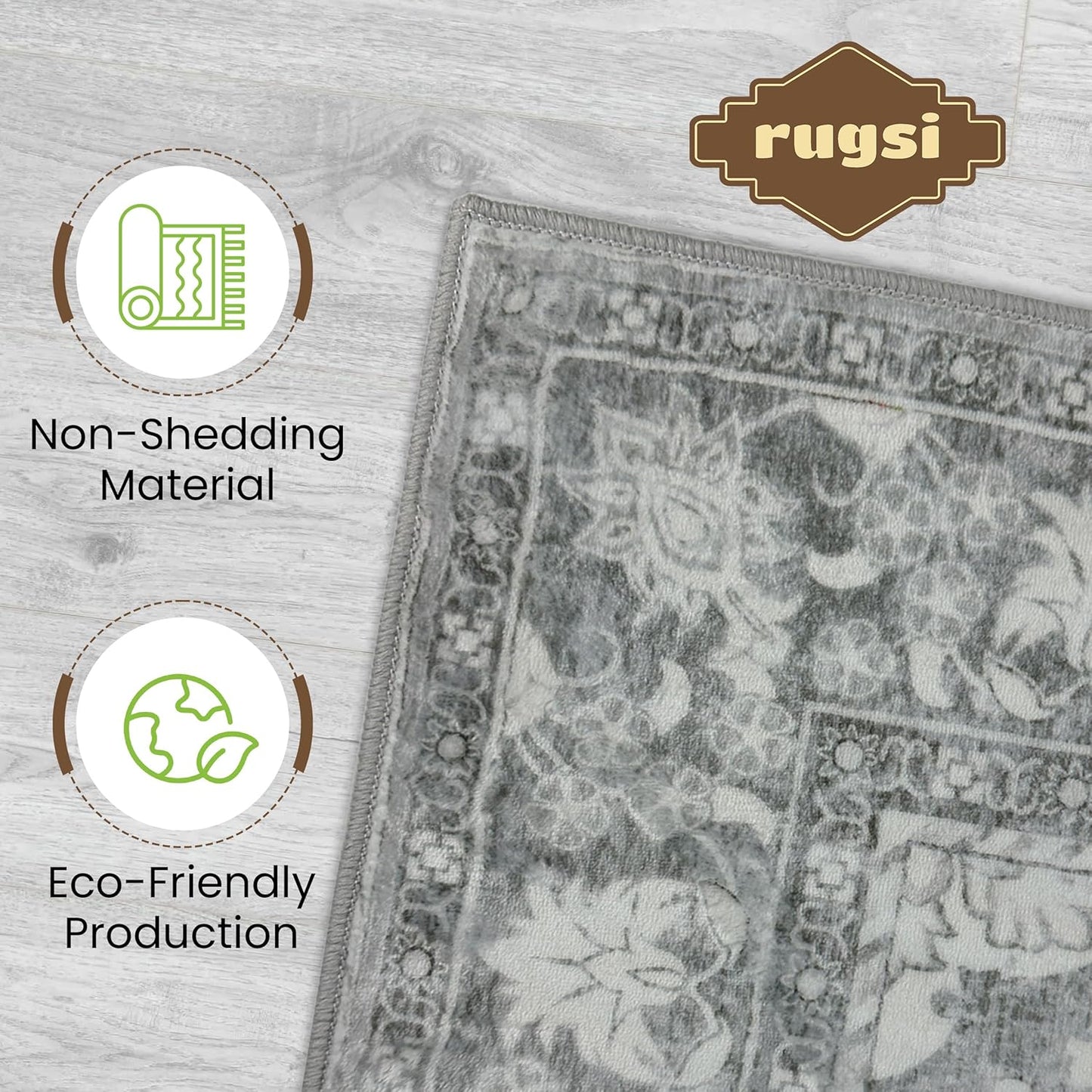 Washable Area Rug 4x6 | Non Slip Area Rug for Living Room, Bedrooms, Dining Room | Ultra-Soft Flannel Carpet Area with Rubber Backing (Beige, 4x6)