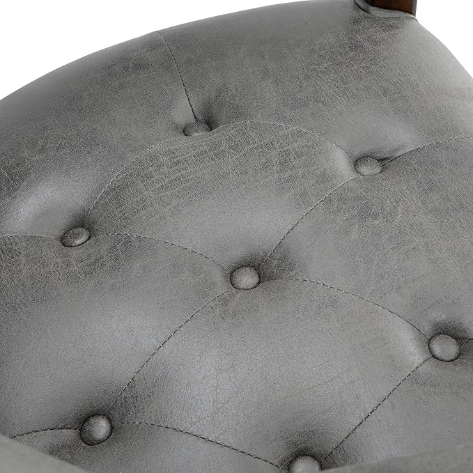 MODERION Modern Classic Dinning Chairs with Wheels and Arms, Office Desk Chairs, 31.5H for Living Room, Gray, Rubber Wood, Suede, Memory Foam, 260 lbs Capacity