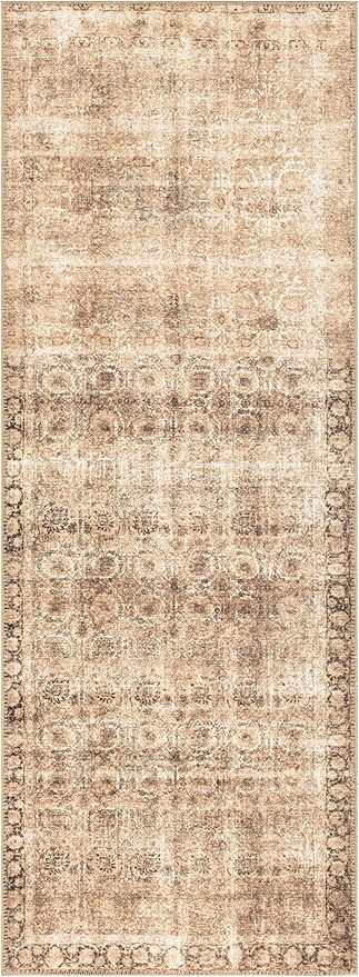 Keen Home Design 2x10 Rug - Machine Washable Runner Rug with Non-Slip Backing, Ideal for Hallway, Entryway, Kitchen, Laundry Room - Vintage, Easy Clean, Durable, Low Pile - (2'6" x 10')