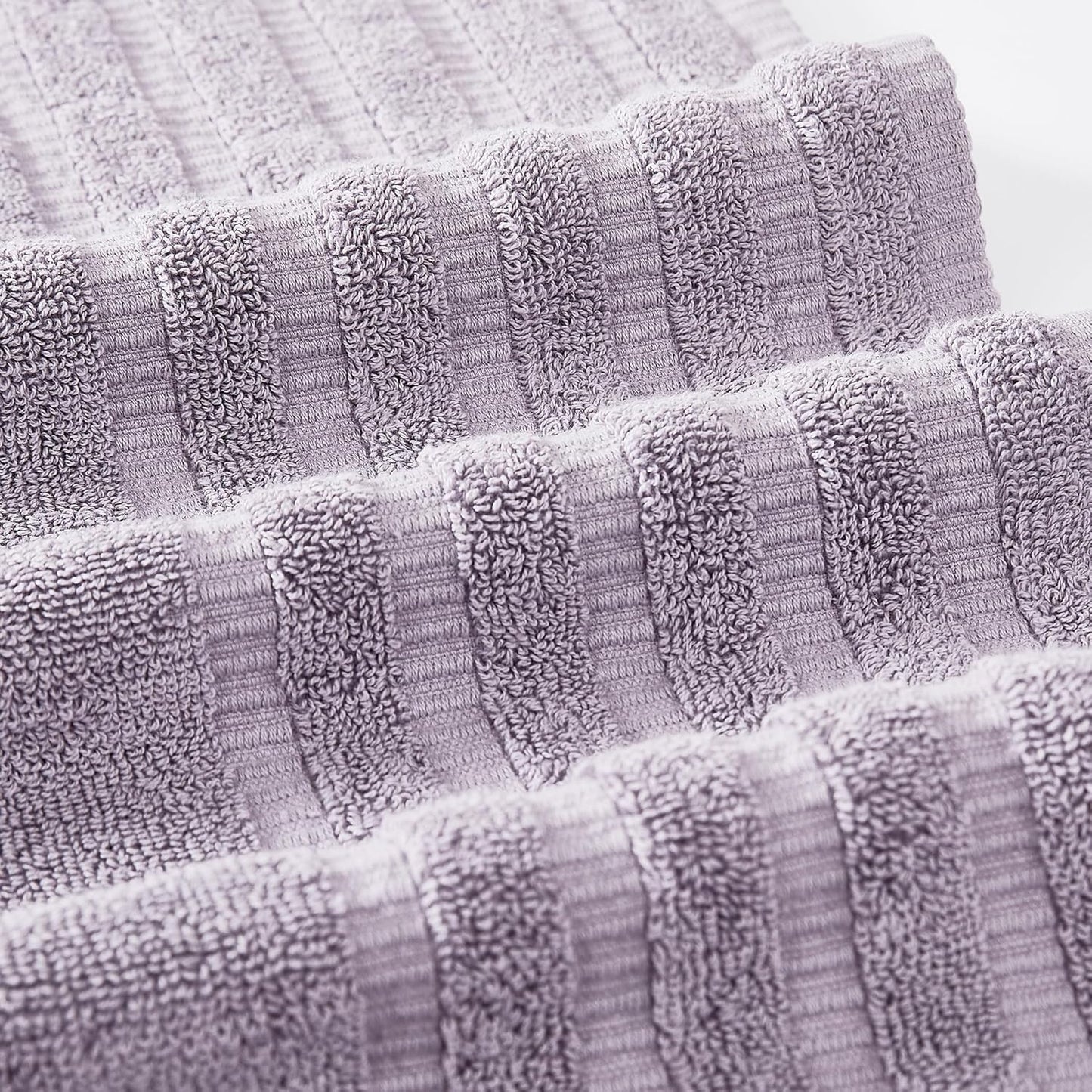 Modern Threads Oxford 6-Piece 100% Cotton Towel Set – Yarn Dyed Jacquard & Solid – Includes 2 Bath Towels, 2 Hand Towels, 2 Washcloths – Absorbent, Quick Dry, Soft & Durable – Lavender