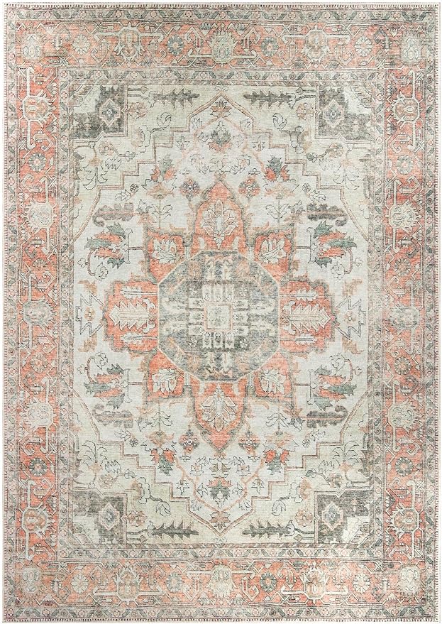 Keen Home Design 3x5 Rug - Machine Washable Entry Rug with Non-Slip Backing, Ideal for Enteryway, Kitchen, Bathroom, Laundry Room - Vintage, Easy Clean, Durable, Low Pile - (3' x 5')