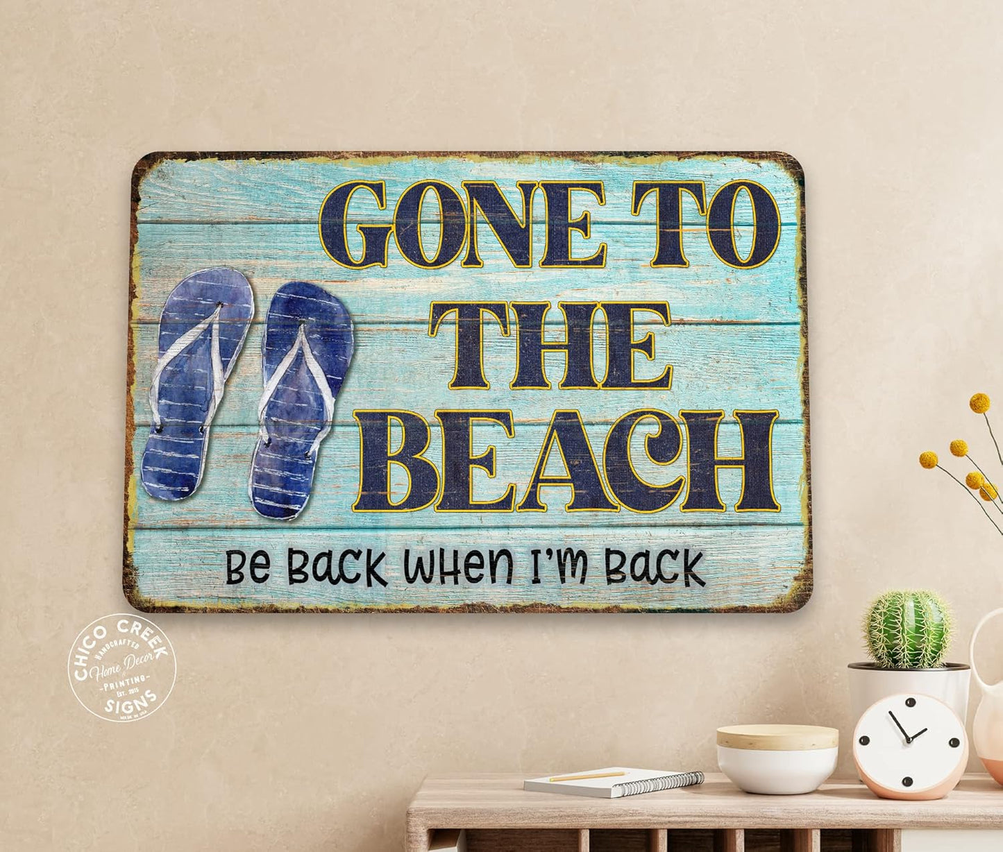 Gone To The Beach Sign Beach Decor Ocean Decorations Nautical Signs Seashell Home Wall Gifts 8x12 208122001049