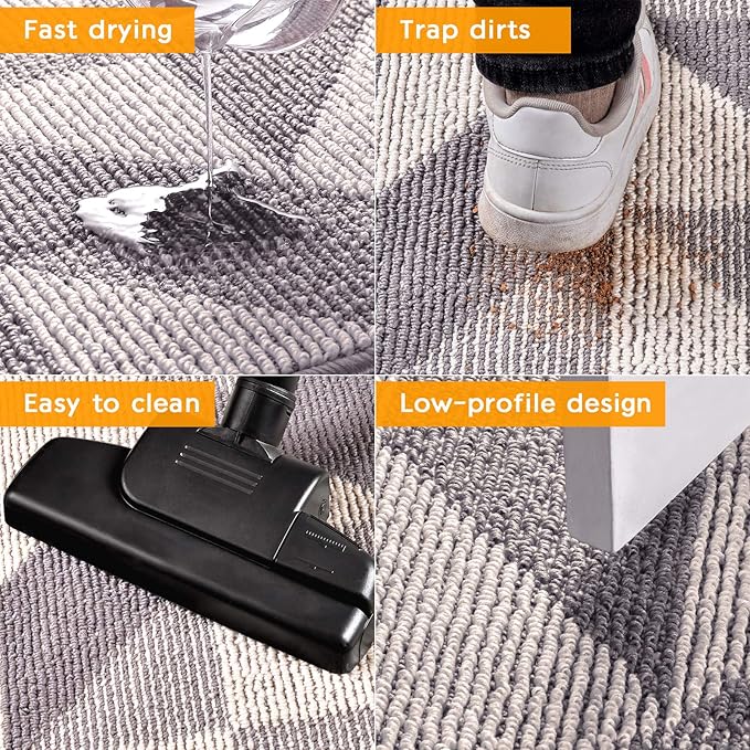 hicorfe Kitchen Rugs and Mats Sets,Super Absorbent Polypropylene Non-Slip Rug,Soft Comfort Floor Mat,24" x 35" Washable for Kitchen,Hallway,Office,Sink,Laundry