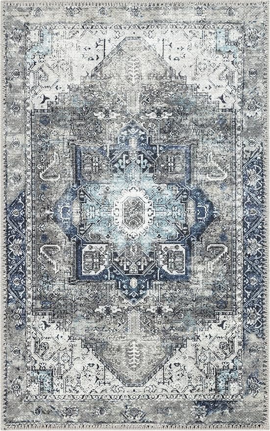 Keen Home Design 2x3 Rug - Machine Washable Entry Rug with Non-Slip Backing, Ideal for Enteryway, Kitchen, Bathroom, Laundry Room - Vintage, Easy Clean, Durable, Low Pile - (2' x 3')