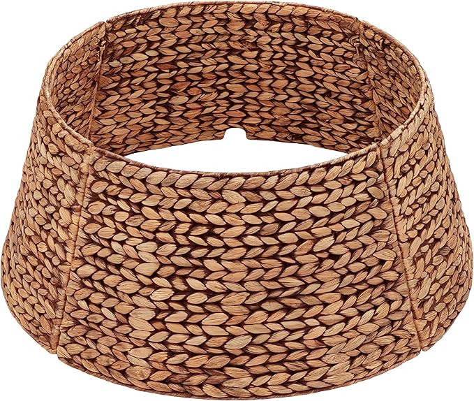 CENBOSS Rattan Christmas Tree Collar, Wicker Tree Skirt & Stand Base Cover (Brown Wash, 30 inch)