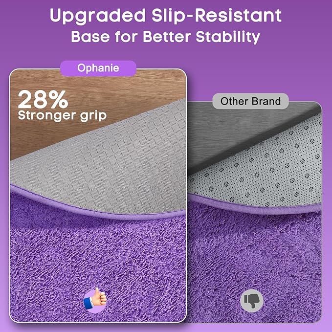 Ophanie Round Rugs 5Ft Purple Circle Area Rug, Cute Room Decor for Teen Girls, Fluffy Fuzzy Bedroom Carpet, Plush Soft Shaggy Living Room Rugs for Kids Home Decor Aesthetic, Nursery