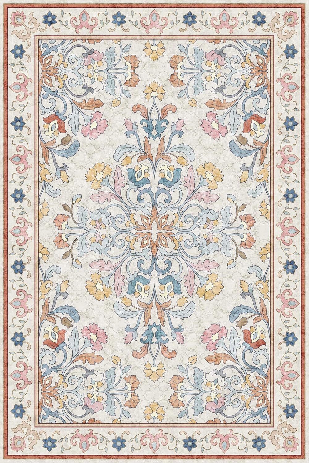 Washable Entryway Rug 2x3 | Non Slip Rug Runners for Hallways, Entryways, Kitchens, Bathrooms, Bedrooms | Ultra-Soft Flannel Carpet Kitchen Rug with Rubber Backing (Multi Colored, 2x3)