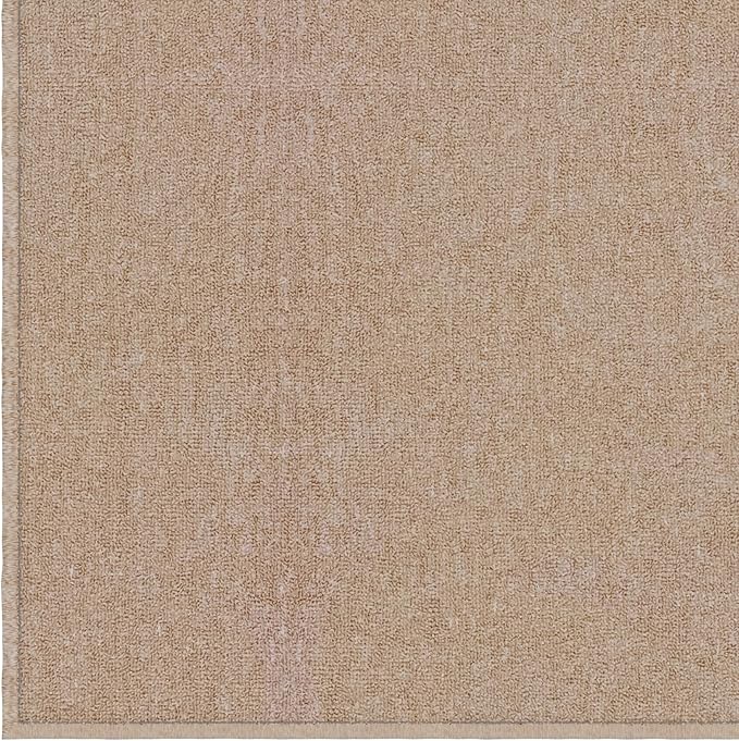 Ottomanson 20" x 59" Ultra-Thin Hallway Runner Rug - Durable Non-Slip Carpet for High-Traffic Areas - Fits Under Doors for Seamless Entry - Ideal for Kitchen, Entryway, Bedroom & Living Room, Beige