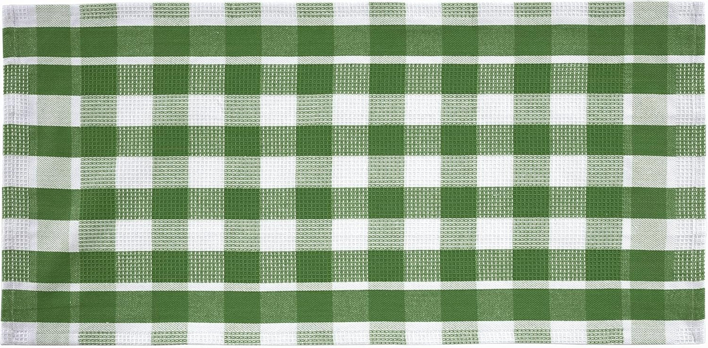 LANE LINEN 100% Cotton Kitchen Dish Cloths, Ultra Soft Absorbent Quick Drying Dish Towels, Multiweave Wash Cloths Dish Towel Sets, 13x28 Inches, 4 Pack - Olive