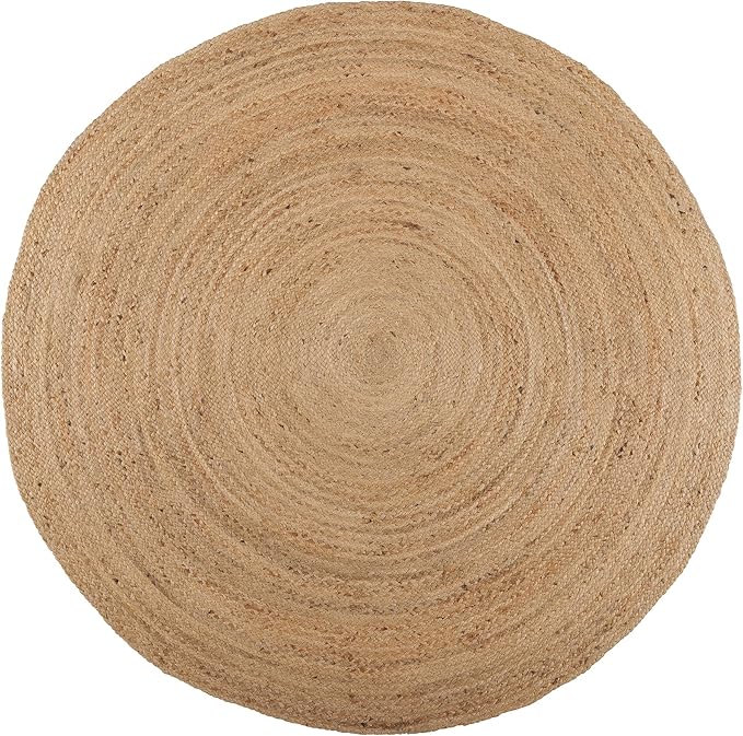 REDEARTH · Round Area Rug - 6 Feet Braided Natural Jute Rug- Artisan Made Reversible Boho Jute Rugs for Bedroom - Kitchen - Living Room - Farmhouse - Home Decor - Handmade Rustic Vintage Décor