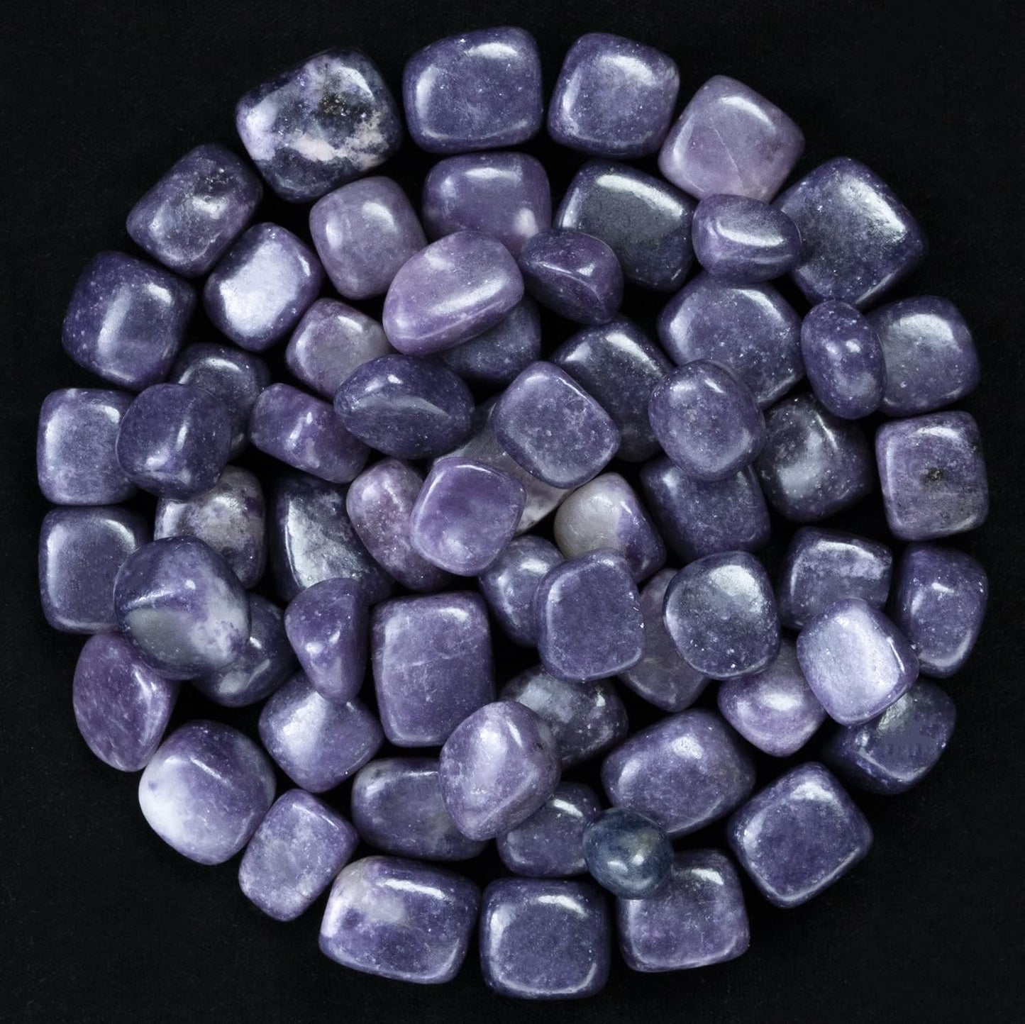 Crocon 1LB Lepidolite Tumbled Stones and Crystals Bulk 2000+ Carats - Polished Stones - Rock Collection - vase Filler tumbles - Crystals Healing Reiki - Gemstone Gifts - Fountain tumbles | 20-25 mm,