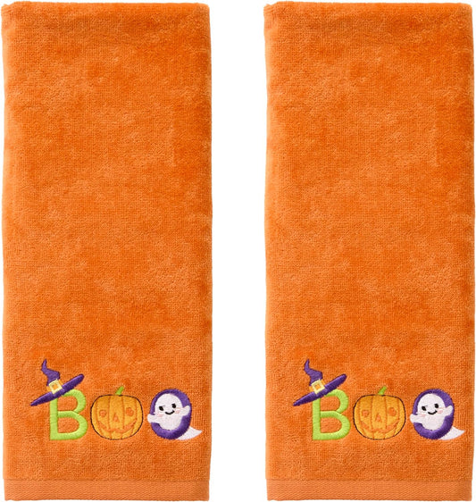 SKL Home Halloween Boo Hand Towel Set for Bath/Kitchen/Bar & Gift, 2 Count