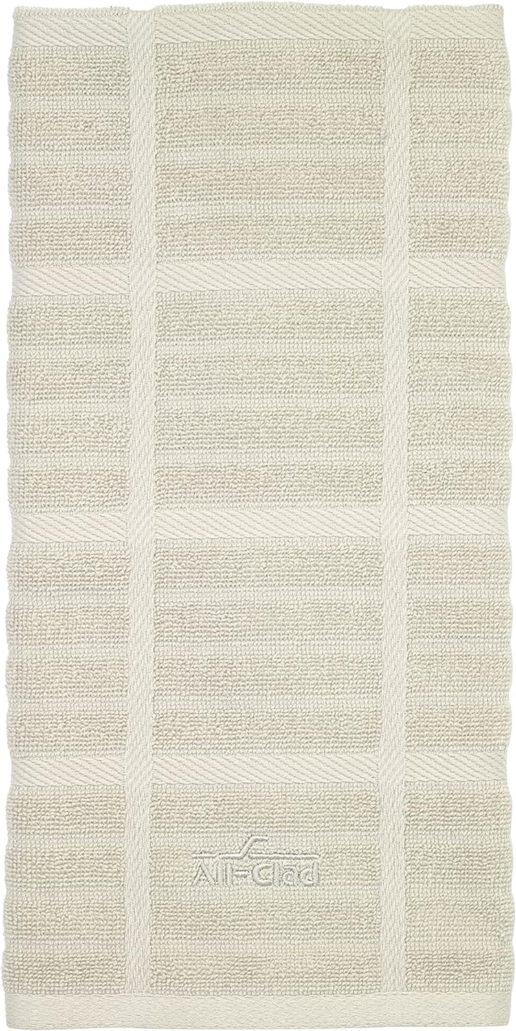 All-Clad Solid Kitchen Towel: Highly Absorbent, Super Soft Long Lasting - 100% Cotton, 17"x30" Tea Towel for Cleaning & Drying Dishes, Pans, Glassware, or Countertops, (1-Pack), Almond