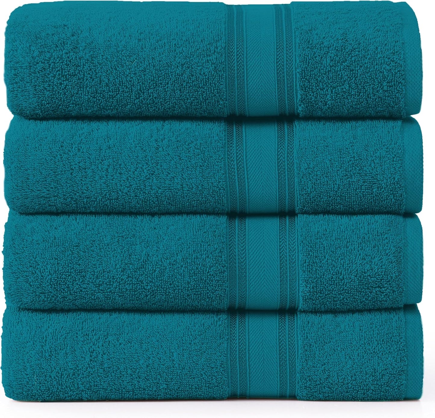 LANE LINEN 100% Cotton 4 Pack Bath Towels Set (28"x54") - Zero Twist, Large Cotton Towels for Bathroom - Quick Dry, Soft & Absorbent Bath Towel Set - Pre Shrunk, Wide Variety of Colors - Sea Port