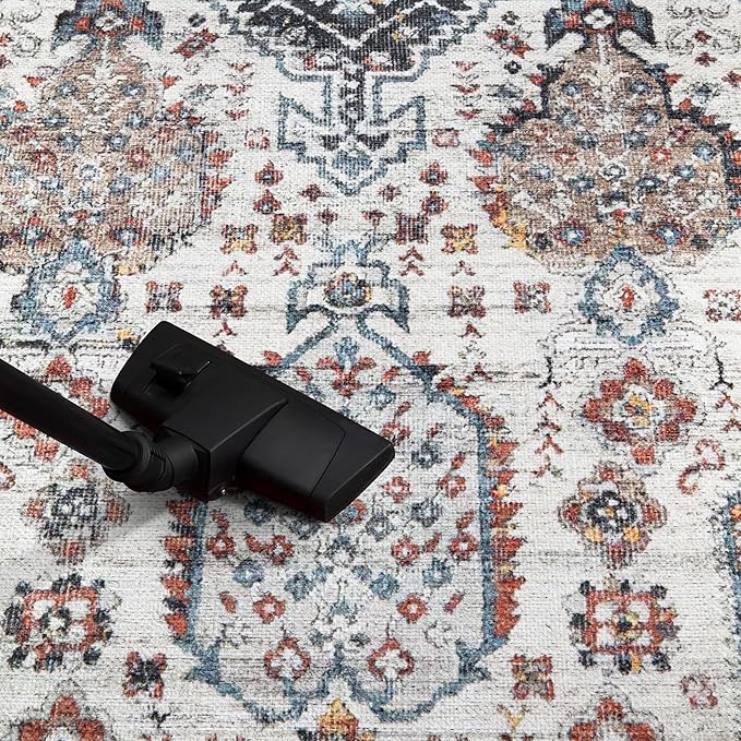 Keen Home Design 6x9 Rug - Machine Washable Area Rug with Non-Slip Backing, Ideal for Living Room, Dining Room, Bedroom - Vintage, Easy Clean, Durable, Low Pile - (6' x 9')