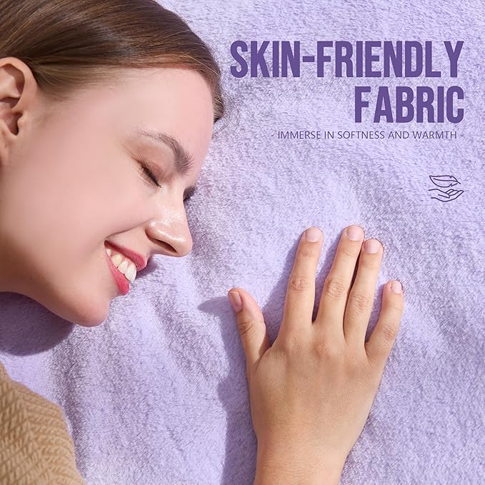 Hobestluk 5ft Bean Bag Chairs for Adults Large Beanbag Chair with Plush Faux Fur Cover Big Bean Bag Chair for Living Room Bedroom Dorm Office - Purple (50” x 50” x 24”)