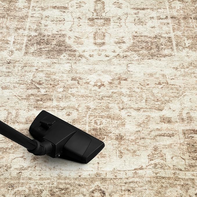 Keen Home Design 9x12 Rug - Machine Washable Area Rug with Non-Slip Backing, Ideal for Living Room, Dining Room, Bedroom - Vintage, Easy Clean, Durable, Low Pile - (9' x 12')