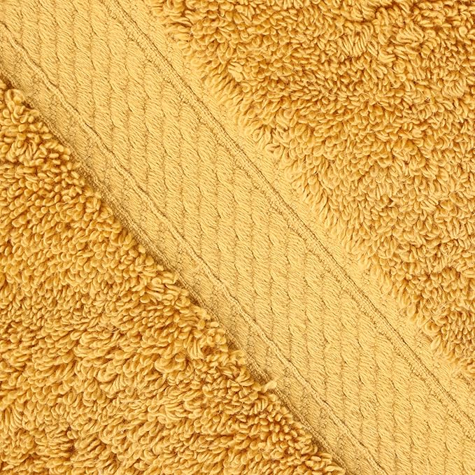Superior Egyptian Cotton Pile Bath Towels, Ultra Soft Luxury Towel, Thick Plush Essentials, Absorbent Heavyweight, Guest Bath, Hotel, Resort, Spa, Pool, Home Bathroom, Shower Basics, Set of 4, Gold