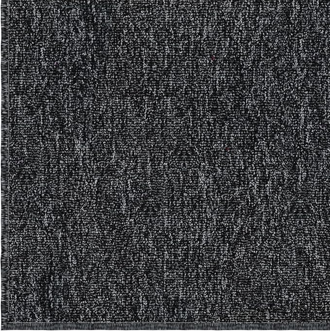 Ottomanson 20" x 59" Ultra-Thin Hallway Runner Rug - Durable Non-Slip Carpet for High-Traffic Areas - Fits Under Doors for Seamless Entry - Ideal for Kitchen, Entryway, Bedroom & Living Room, Black