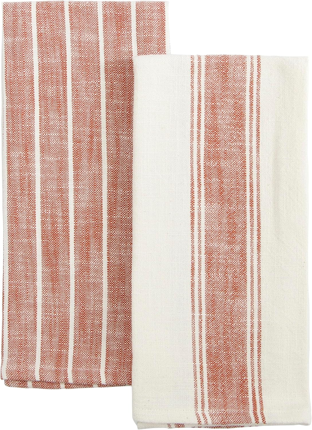 KAF Home Natural Rustic Farmhouse Slubbed Kitchen Towel | 100% Cotton Dish Towel, 18 x 28 Inches | Soft and Absorbent (Rust, 18 x 28-4 Pack)