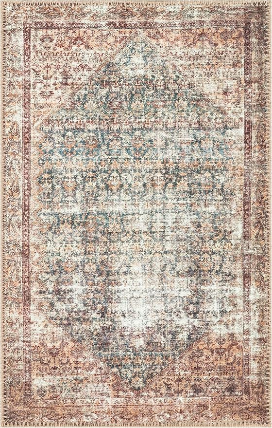 Keen Home Design 2x3 Rug - Machine Washable Entry Rug with Non-Slip Backing, Ideal for Enteryway, Kitchen, Bathroom, Laundry Room - Vintage, Easy Clean, Durable, Low Pile - (2' x 3')