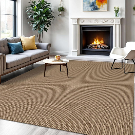 IOHOUZE Washable Area Rug 6x9 Non Slip Rubber Backed Woven Rugs for Living Room, Dining Room Rugs Bedroom Rug, Floor Carpet for Living Room Nursery, Orange/Tan/Brown
