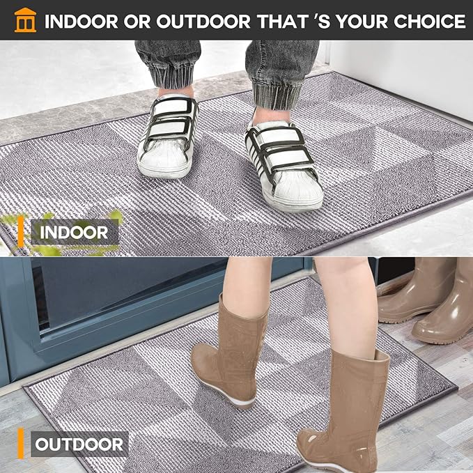 hicorfe Kitchen Rugs and Mats Sets,Super Absorbent Polypropylene Non-Slip Rug,Soft Comfort Floor Mat,24" x 35" Washable for Kitchen,Hallway,Office,Sink,Laundry