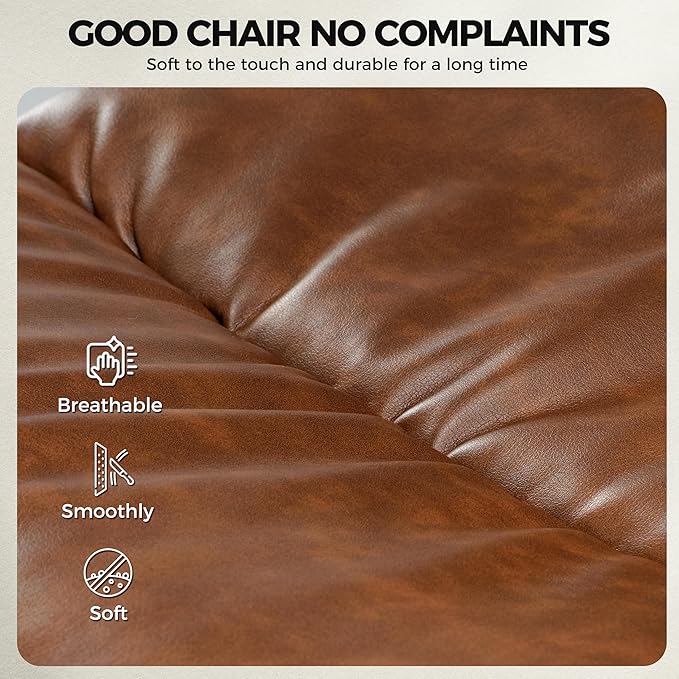 EUREKA ERGONOMIC Home Office Chair Ergonomic Desk Chair, Comfortable Office Chair Leather Executive Chair Mid Century Vintage 360° Swivel with Lumbar for Office Home Bedroom