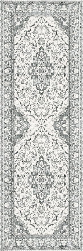 Washable Runner Rug 2x6 | Non Slip Rug Runners for Hallways, Entryways, Kitchens, Bathrooms, Bedrooms | Ultra-Soft Flannel Carpet Runners with Rubber Backing (Beige, 2x6)