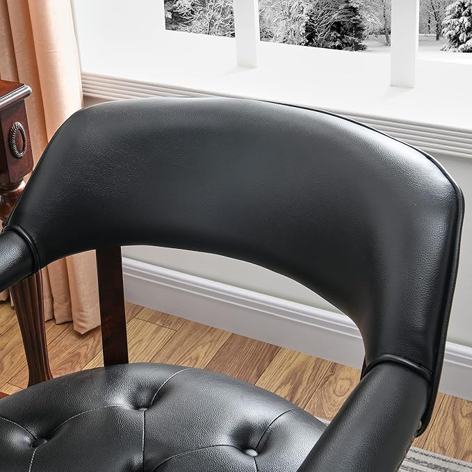 MODERION Dinning Chairs with Solid Wood Legs, Boss Caption's Chairs, Office Desk Chairs with Wheels, Classic Swivel Accent Chairs