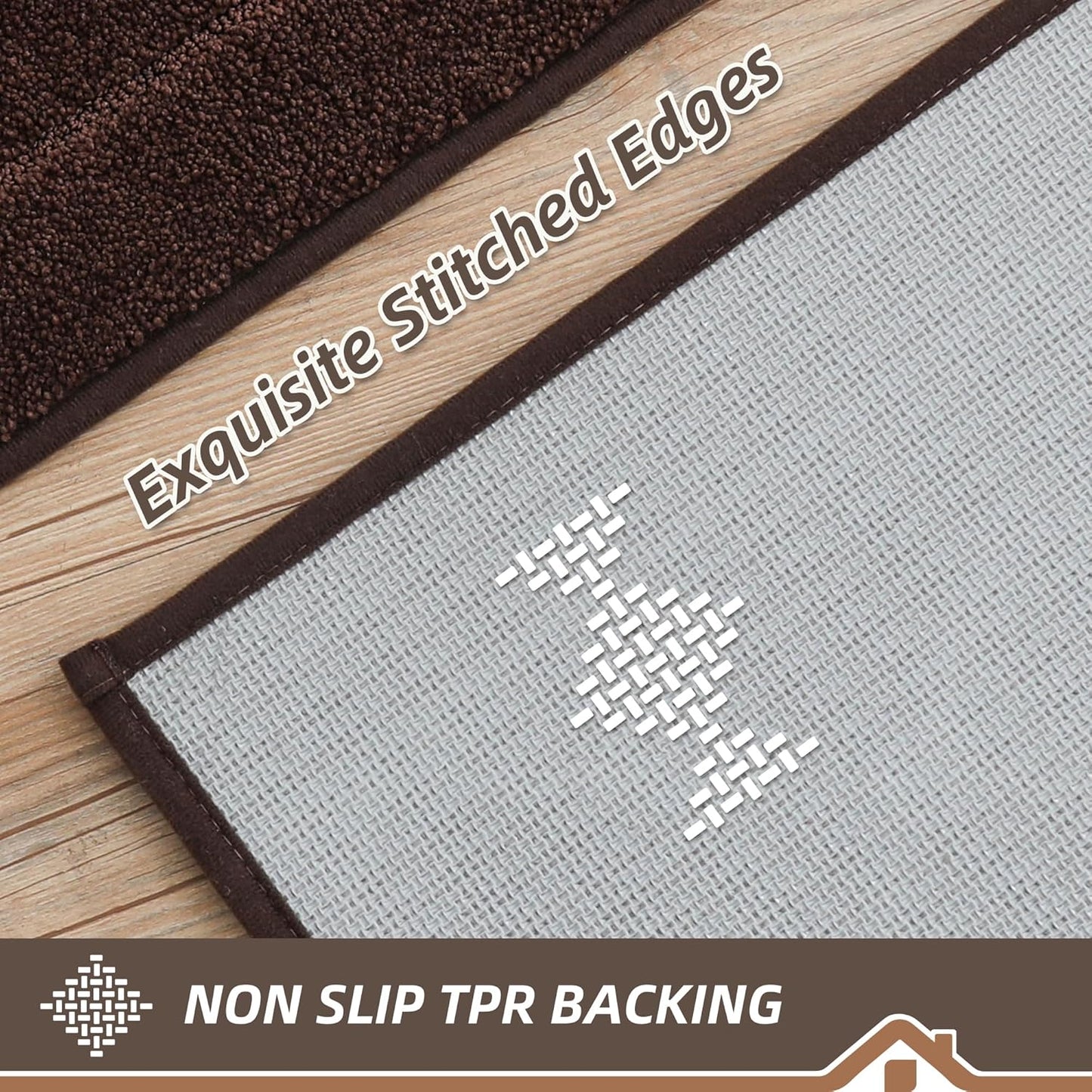 BEQHAUSE Kitchen Runner Rug 20”x59” Washable Non Slip Kitchen Mats for Floor Absorbent Soft Kitchen Rugs for Floor,Sink,Hallway,Laundry,Brown