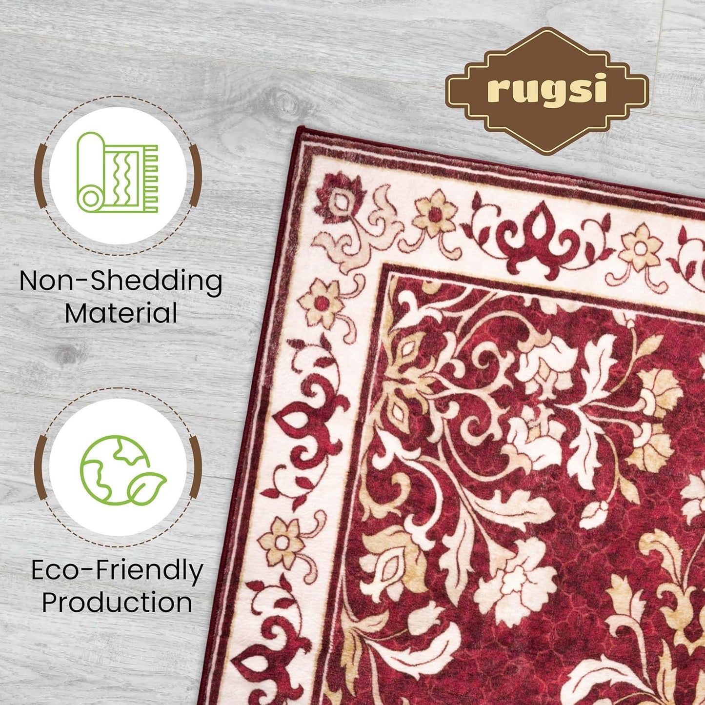 Washable Runner Rug 2.5x8 | Non Slip Rug Runners for Hallways, Entryways, Kitchens, Bathrooms, Bedrooms | Ultra-Soft Flannel Carpet Runners with Rubber Backing (Royal Red, 2.5x8)