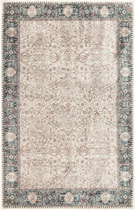 Keen Home Design 2x3 Rug - Machine Washable Entry Rug with Non-Slip Backing, Ideal for Enteryway, Kitchen, Bathroom, Laundry Room - Vintage, Easy Clean, Durable, Low Pile - (2' x 3')