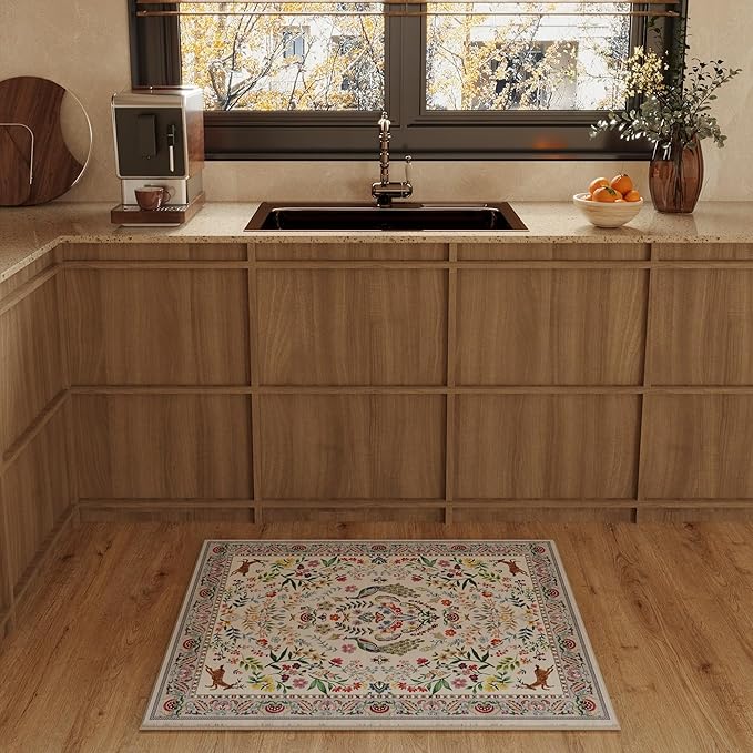 Entryway Rug 2x3 Rug Door Mat Indoor Entrance Washable Rug Small Non-Slip Low Pile Throw Rugs for Entryway, Kitchen, Front Door Indoor Entrance, Entry(Colorful)