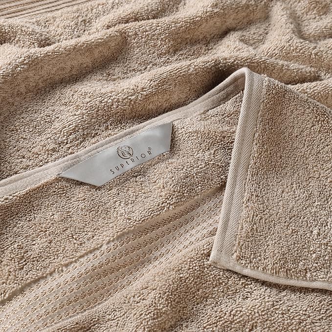 Superior Egyptian Cotton 8-Piece Towel Set, Assorted Towels for Home Bathroom, Guest Bath Decor Essentials, Includes 2 Bath, 4 Hand, 2 Face Towels/Washcloths, Quick Dry, Absorbent, Taupe