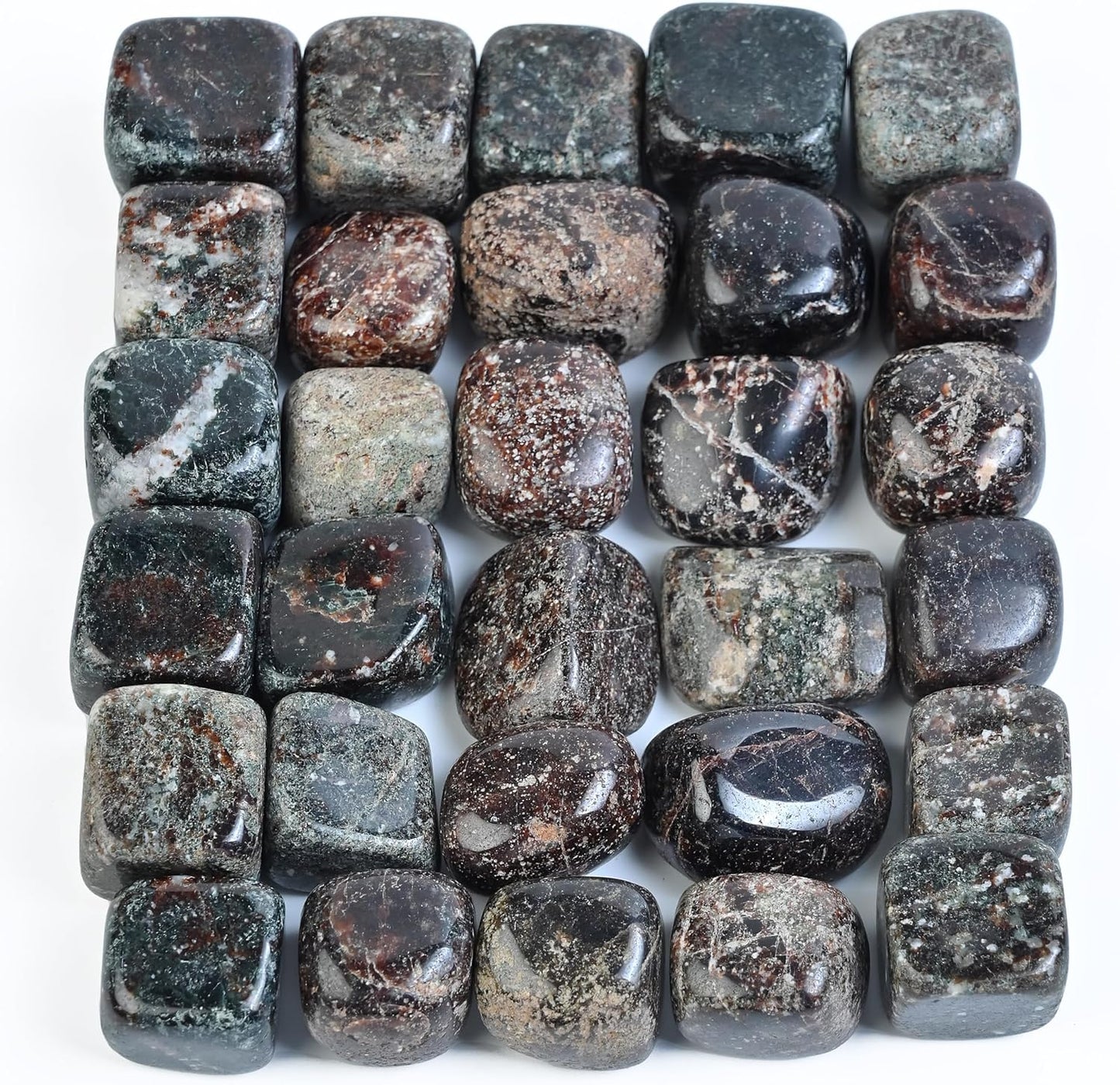 Crocon 1LB Garnet Tumbled Stones and Crystals Bulk 2000+ Carats, Polished Stones - Rock Collection - vase Filler tumbles Crystals Healing Reiki - Gemstone Gifts, Fountain tumbles Size 20 mm