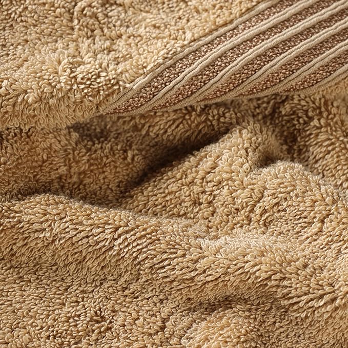 Superior Egyptian Cotton 4-Piece Bath Towel Set for Shower, Bath, Spa, Resort, Hotel, Soft Body Towels, Airbnb Essentials, Apartment, Dorm, Quick Dry, Absorbent, Bathroom Basics, Toast