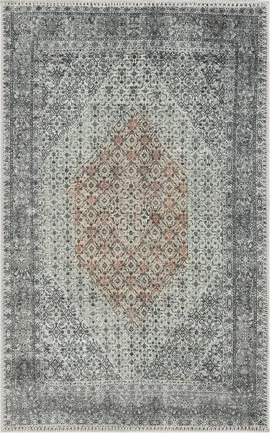 Keen Home Design 2x3 Rug - Machine Washable Entry Rug with Non-Slip Backing, Ideal for Enteryway, Kitchen, Bathroom, Laundry Room - Vintage, Easy Clean, Durable, Low Pile - (2' x 3')