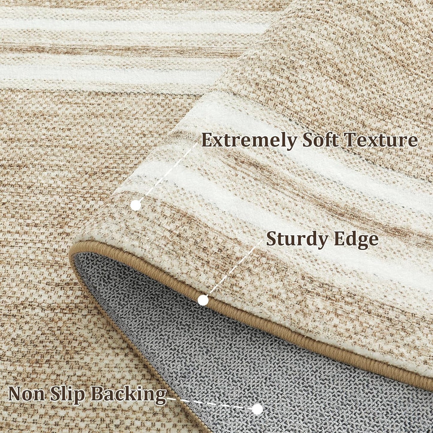 OJIA Modern Bordered Kitchen Rugs Non Slip Washable, Printed 2'x3' Entryway Rug Thin Soft Small Area Rug Indoor Door Mat Non-Shedding Throw Carpet Bathroom Runner for Bedside Bedroom