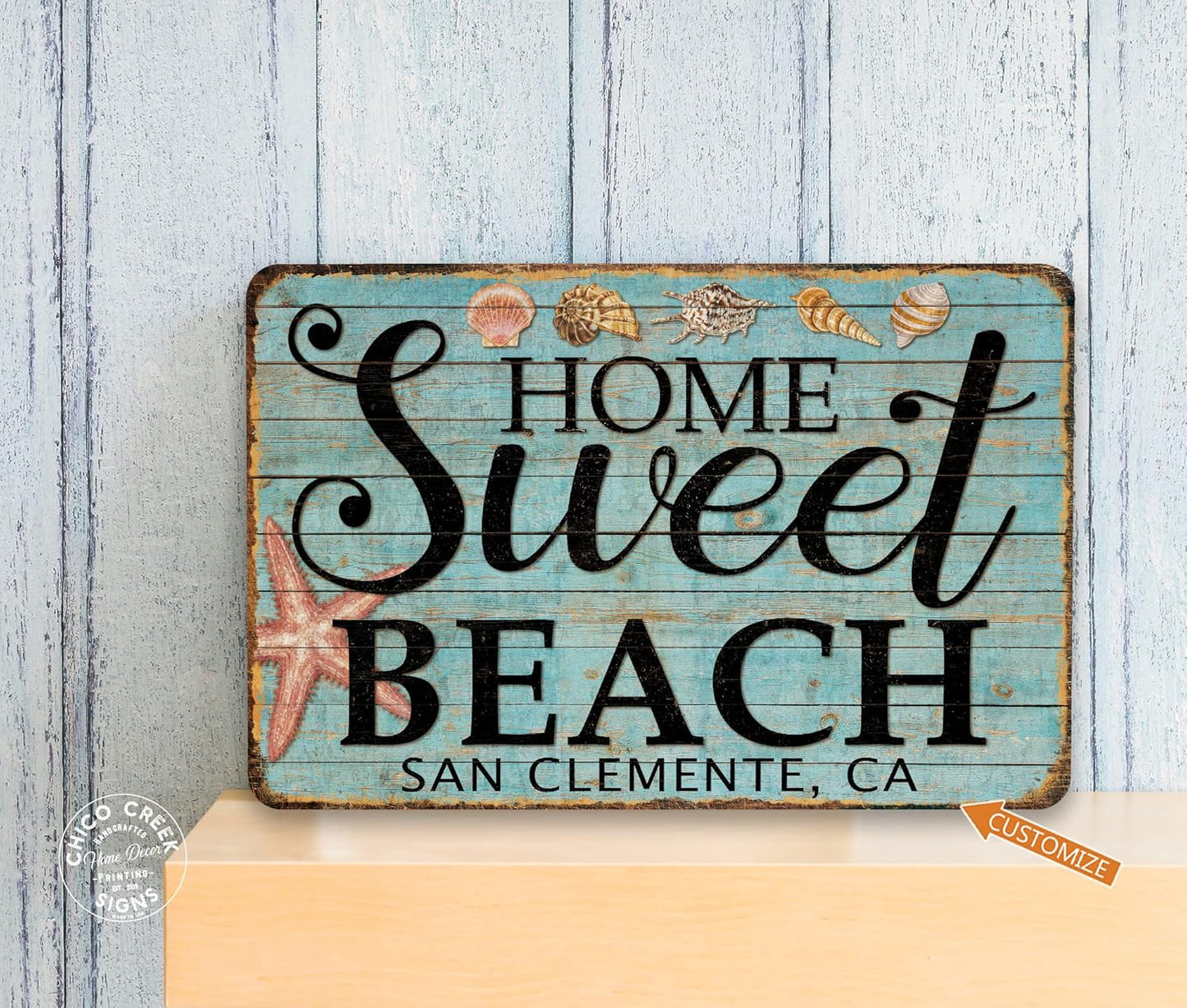 Custom Home Sweet Beach Beachhouse Beachtown Décor Seaside Décor Personalized Your Text Here Beachtown Décor Wall Art 108122002011
