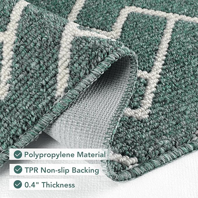 hicorfe Kitchen Rugs and Mats,Kitchen Mats for Floor,47"x71" Non Slip Runner Rug,Absorbent Resist Dirt Comfort Standing Mat Machine Washable for Entryway,Hallway,Front of Sink(Lake Blue)