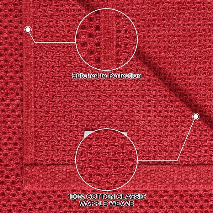 Homaxy 100% Cotton Kitchen Towels and Dishcloths Set, 12 x 12 Inches and 13 x 28 Inches, Set of 10 Bulk Kitchen Towels Set, Ultra Soft Absorbent Dish Cloths for Washing Dishes, Mixed Color