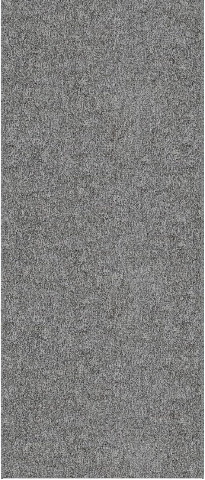 Ottomanson 2'7" x 55' Ultra-Thin Hallway Runner Rug - Durable Non-Slip Carpet for High-Traffic Areas - Fits Under Doors for Seamless Entry - Ideal for Kitchen, Entryway, Bedroom & Living Room, Gray