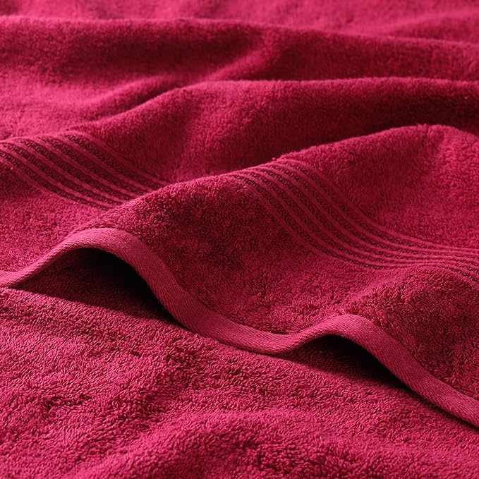 Superior Egyptian Cotton 9-Piece Towel Set, Assorted Towels for Home Bathroom, Guest Bath Decor Essentials, Includes 3 Bath, 3 Hand, 3 Face Towels/Washcloths, Quick Dry, Absorbent - Burgundy