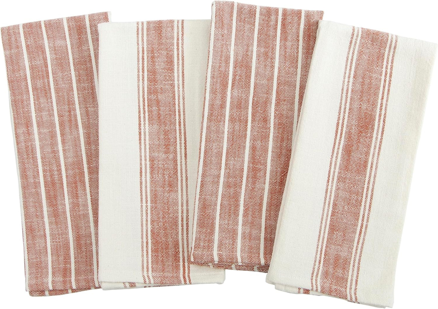 KAF Home Natural Rustic Farmhouse Slubbed Kitchen Towel | 100% Cotton Dish Towel, 18 x 28 Inches | Soft and Absorbent (Rust, 18 x 28-4 Pack)