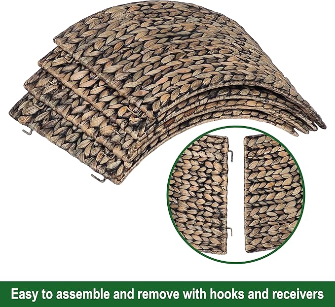 CENBOSS Rattan Christmas Tree Collar, Wicker Tree Skirt & Stand Base Cover (Black Wash, 30 inch)