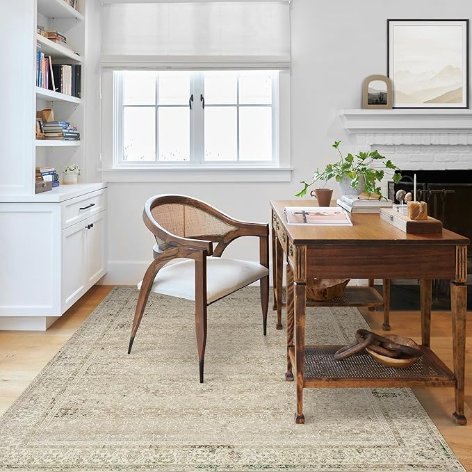 3x5 Small Entryway Area Rug Indoor for Front Door Entry Way,Washable Non Slip Ultra Thin Modern Farmhouse Neutral Boho Door Mat Entrance,Tan Brown and Cream Beige