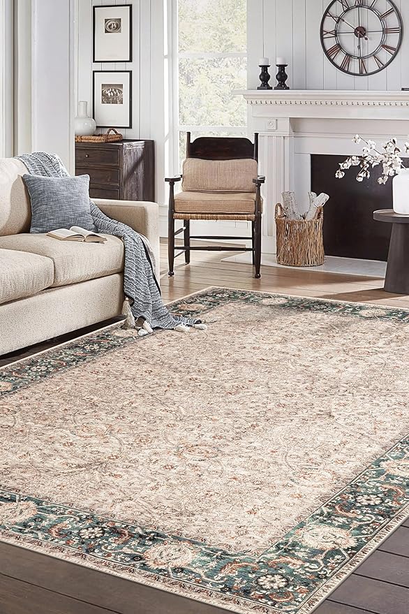 Keen Home Design 3x5 Rug - Machine Washable Entry Rug with Non-Slip Backing, Ideal for Enteryway, Kitchen, Bathroom, Laundry Room - Vintage, Easy Clean, Durable, Low Pile - (3' x 5')