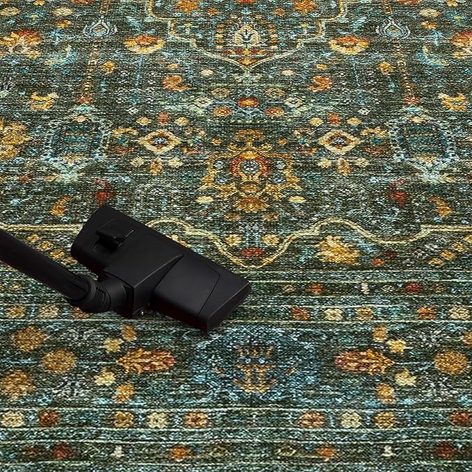 Keen Home Design 2x3 Rug - Machine Washable Entry Rug with Non-Slip Backing, Ideal for Enteryway, Kitchen, Bathroom, Laundry Room - Vintage, Easy Clean, Durable, Low Pile Rug - (2' x 3')