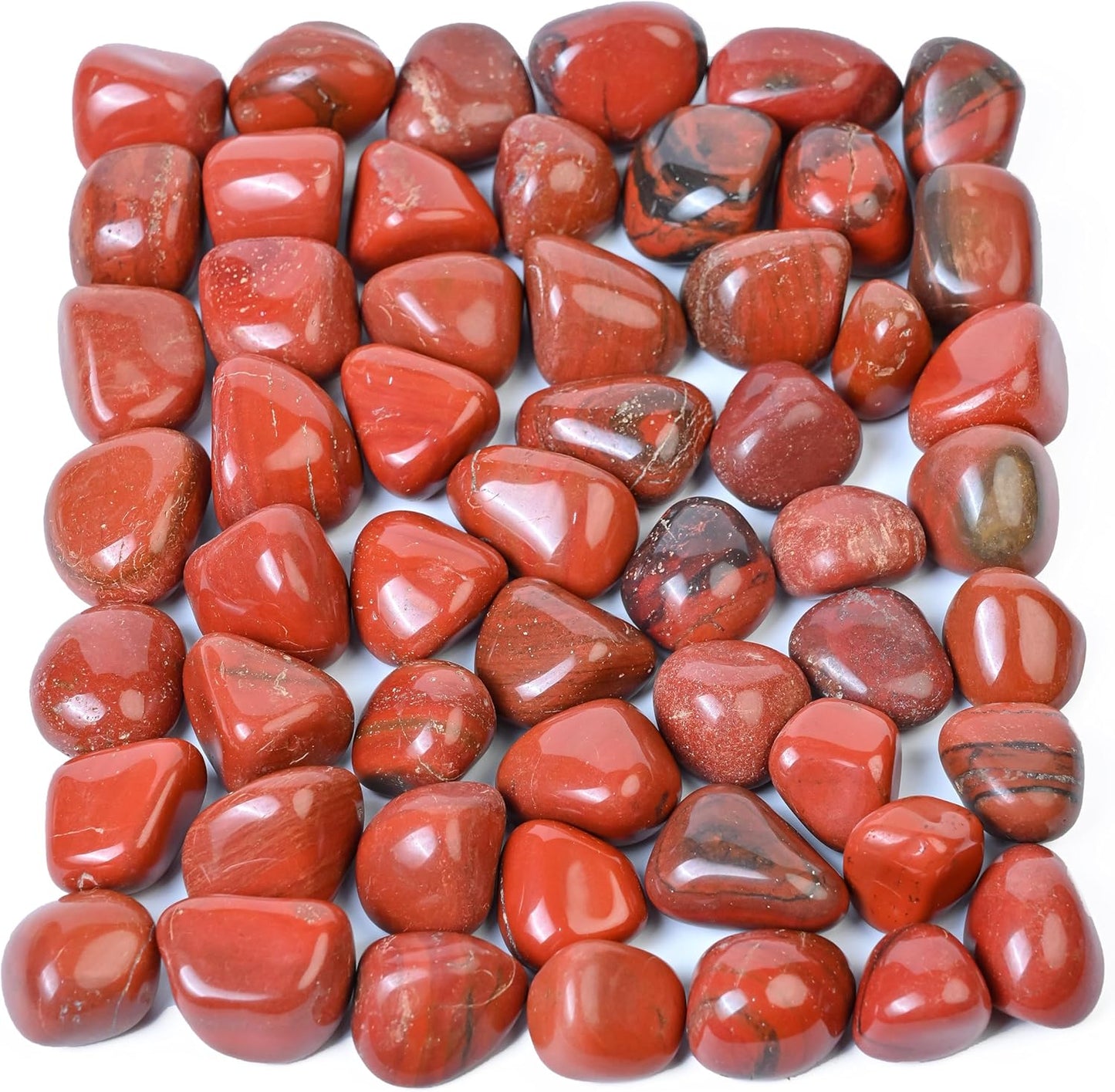 Crocon 1LB Red Jasper Tumbled Stones and Crystals Bulk 2000+ Carats Natural Crystal Kit for Reiki Healing Crystal Polished, Tumble Stones, Chakra Balancing, Reiki Gift, Home Decor Size : 20mm